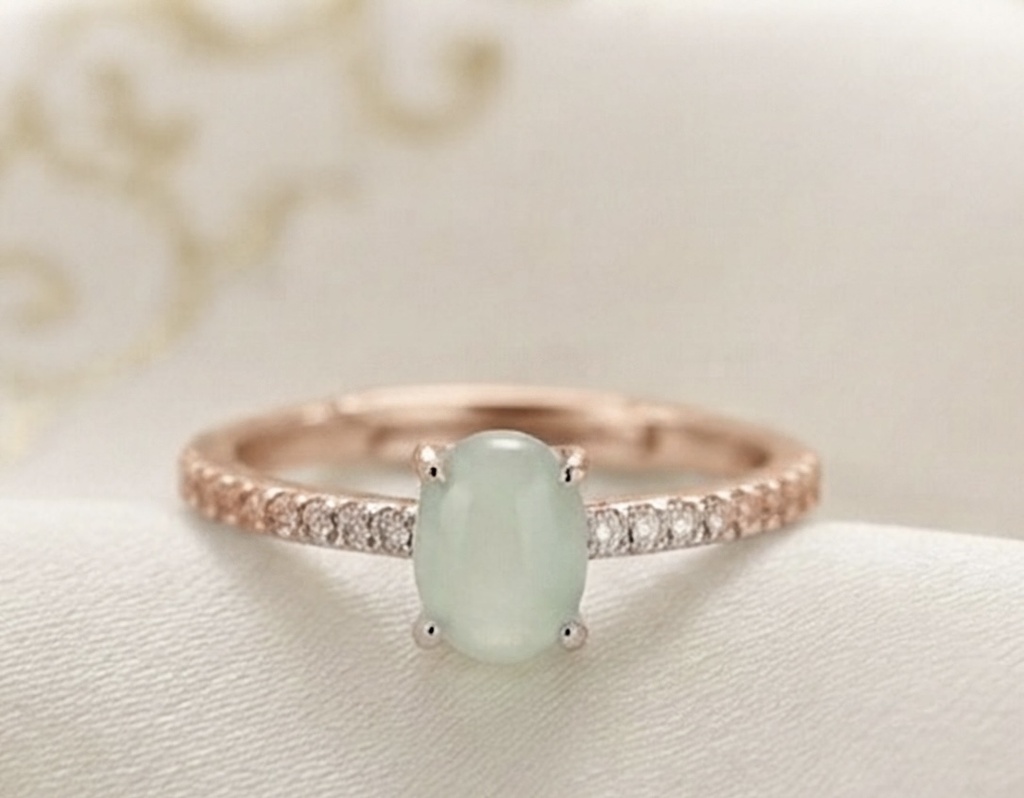 Ethereal Jade Ring- Rose Gold