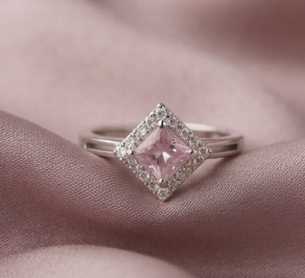 The Blush Petal Halo Ring
