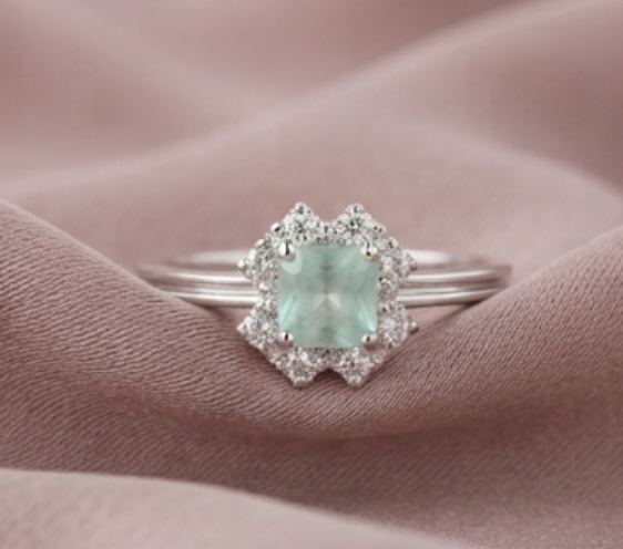 The Serenity Mint Halo Fashion Ring