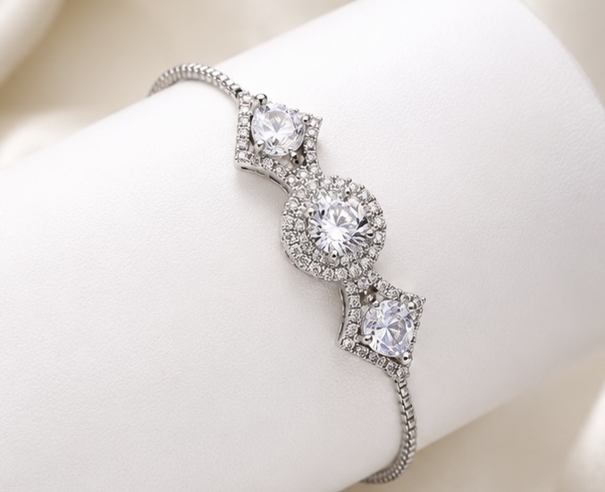 Halo Crystal Adjustable Bracelet