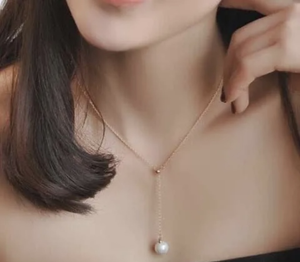 Delicate Gold-Tone Lariat Necklace