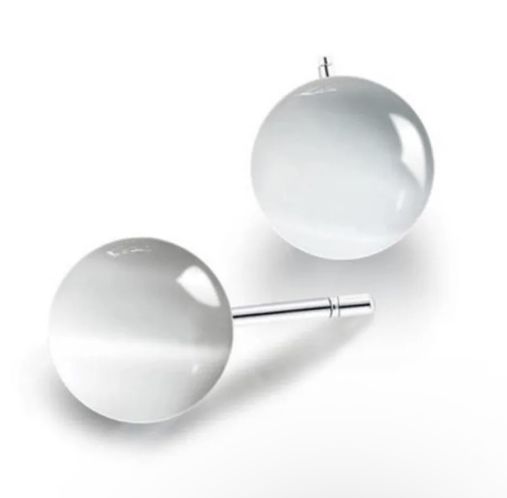 Classic Spherical Pearl Stud Earrings