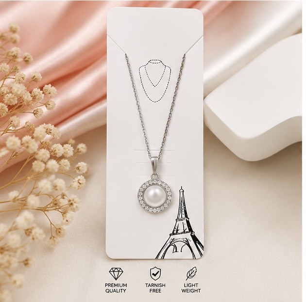 Elegant Round Mother of Pearl Pendant Necklace