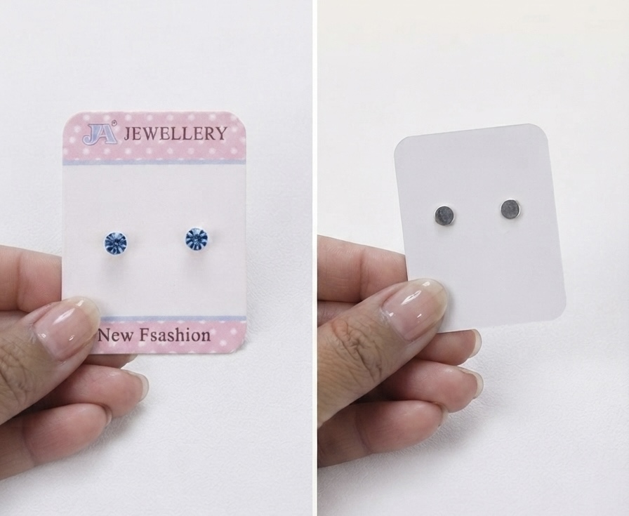 Blue Crystal Magnetic Stud Earrings