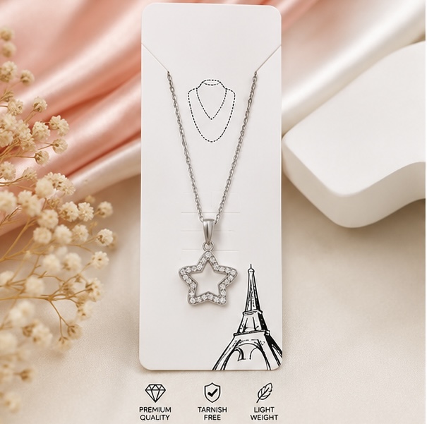 Elegant Star Mother of Pearl Pendant Necklace