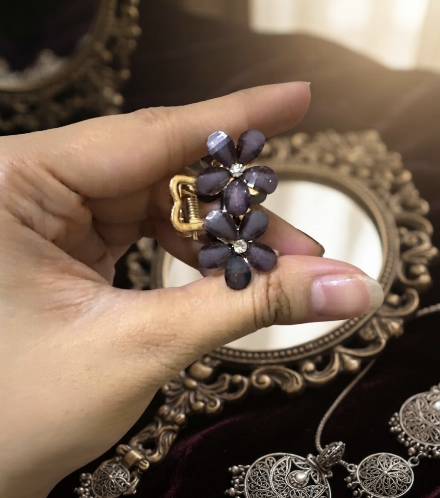Flower Claw Clip - Mystic Amethyst