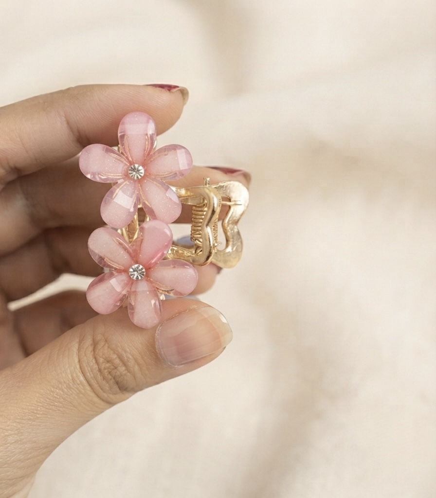 Flower Claw Clip - Pastel Rose