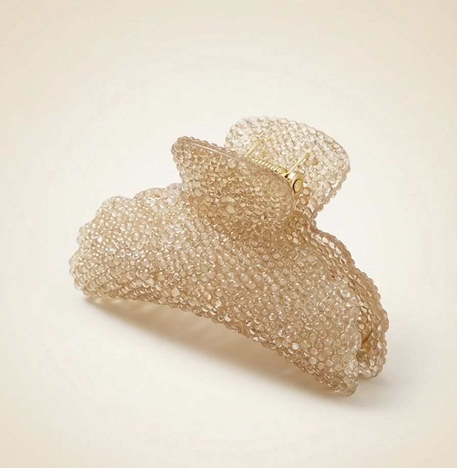 Translucent Amber Textured "Bubble" Hair Claw Clip