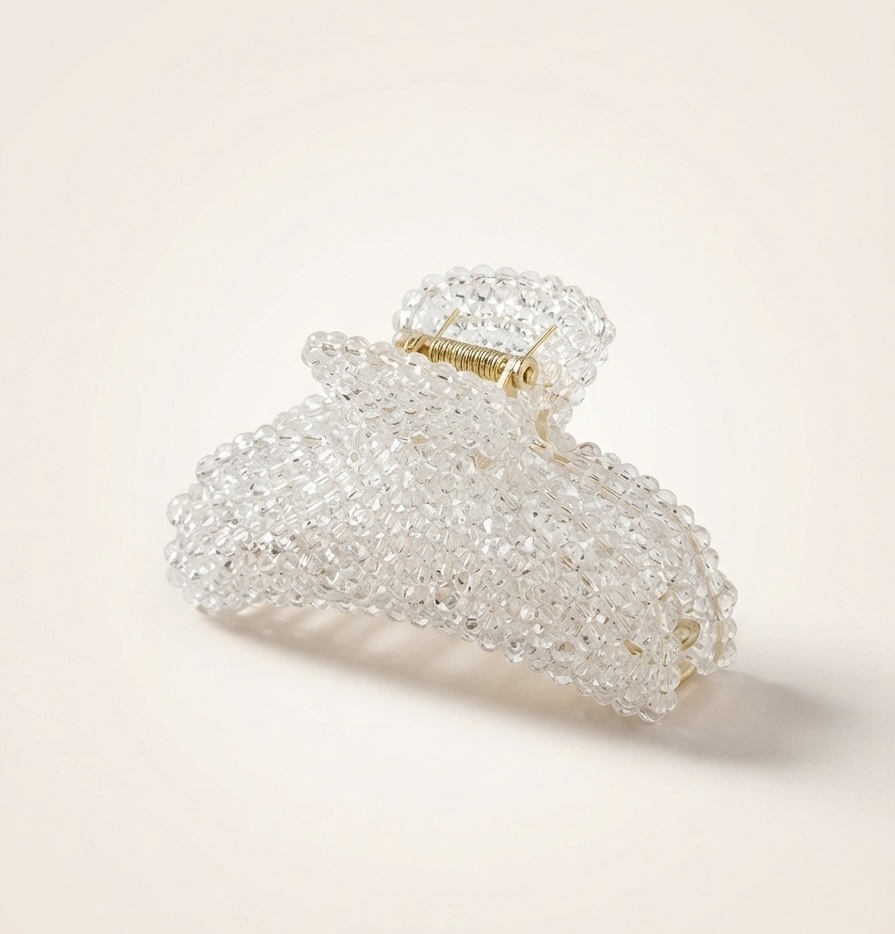 Crystal Clear Textured "Bubble" Hair Claw Clip