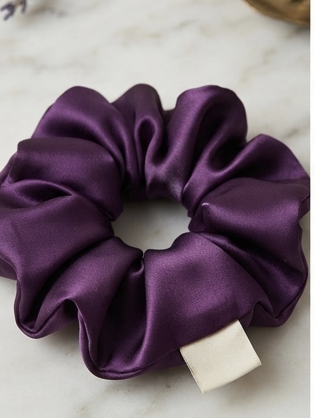 Deep Purple Satin Scrunchie