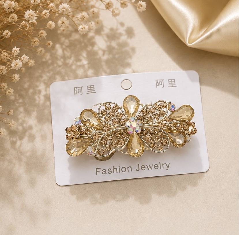 Elegant Crystal Floral Hair Clip