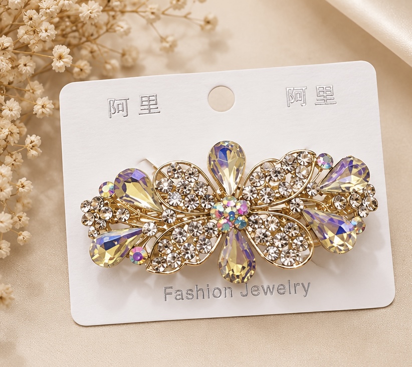 Elegant Crystal Floral Hair Clip