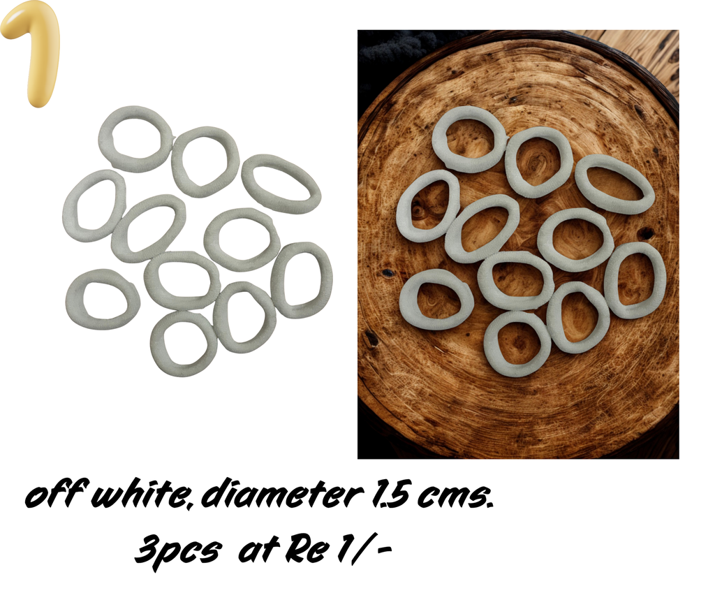 Rubber Band -Off White - Set of 3
