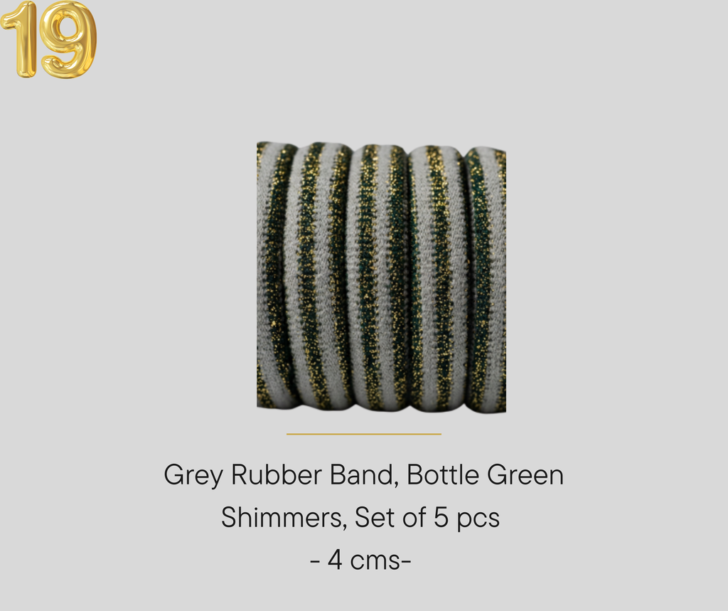 Rubber Band Velvety - Premium- Grey - Set of 5