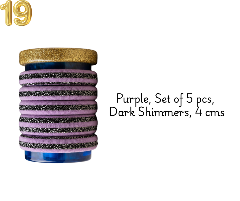 Hair Band Velvety- Premium-Purple - Set of 5