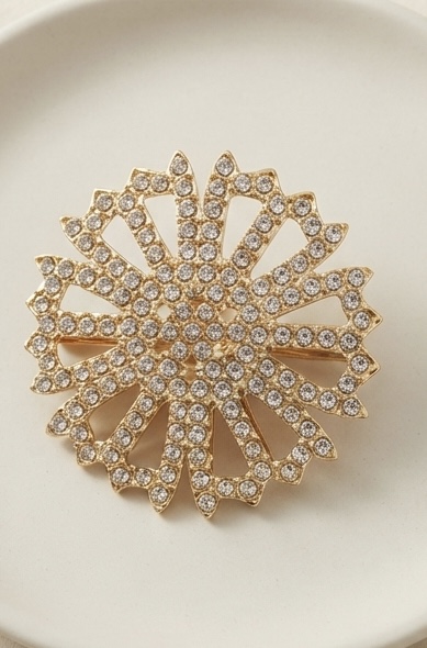 Golden Sunburst & Crystal Hair Clip