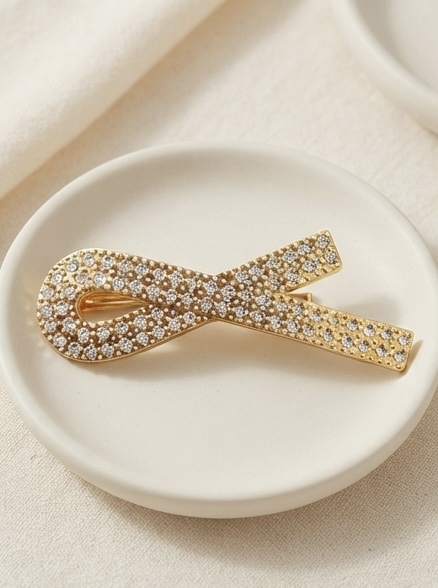 Golden Loop & Crystal Hair Clip