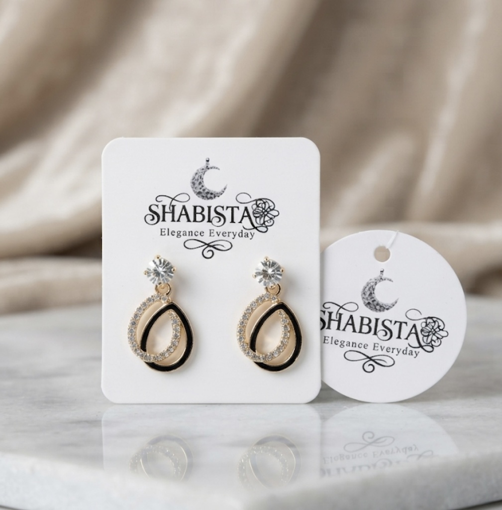 Rose Gold Double Pear Crystal Drop Earrings