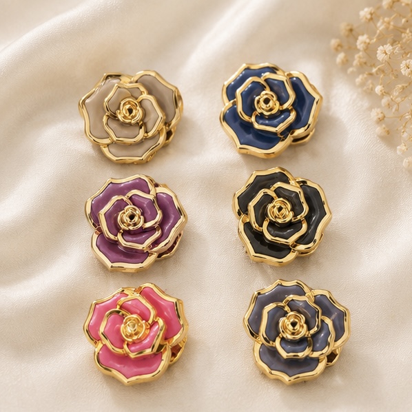 Rose Hair Clips –Any One Colour