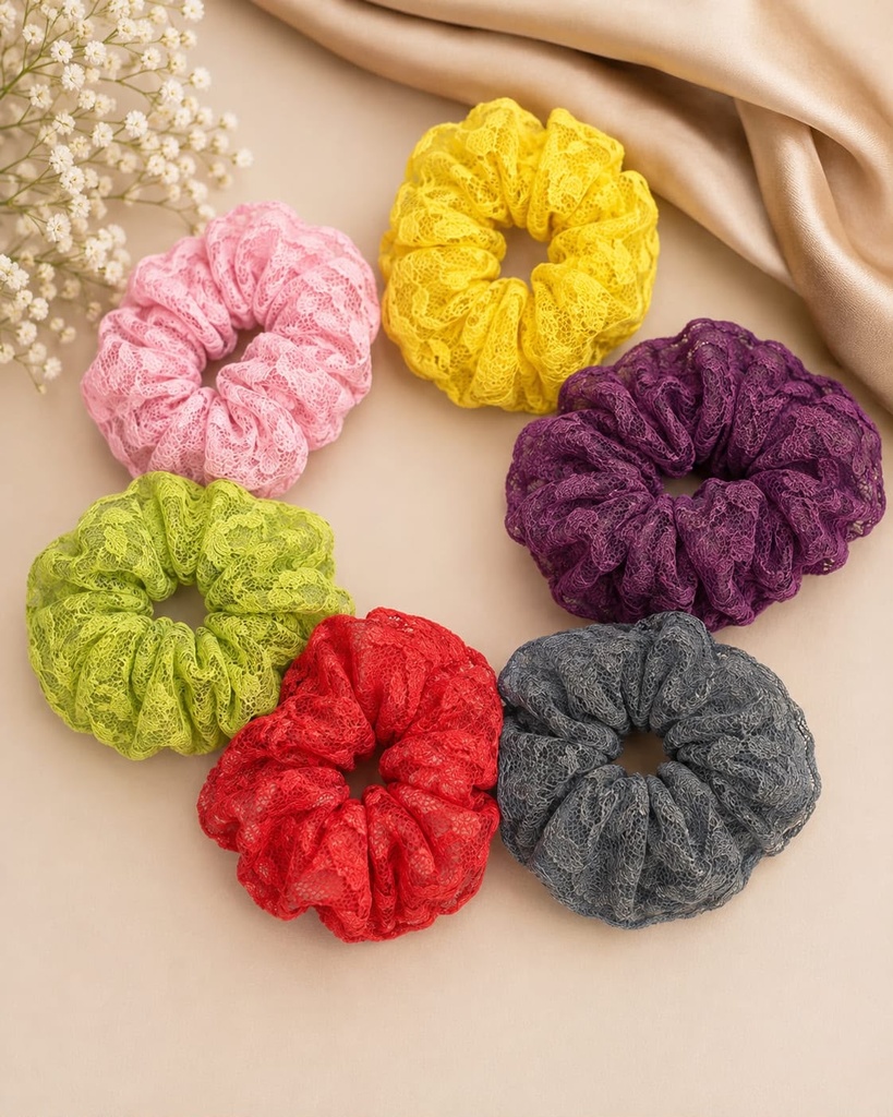 Yellow Lace Scrunchie-Get any ONE colour for just ₹15