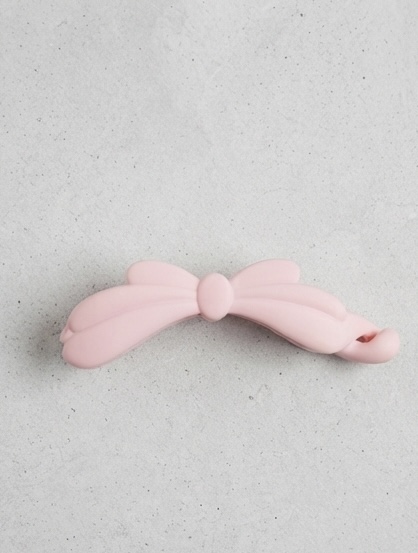 Matte Pink Bow Banana Clip