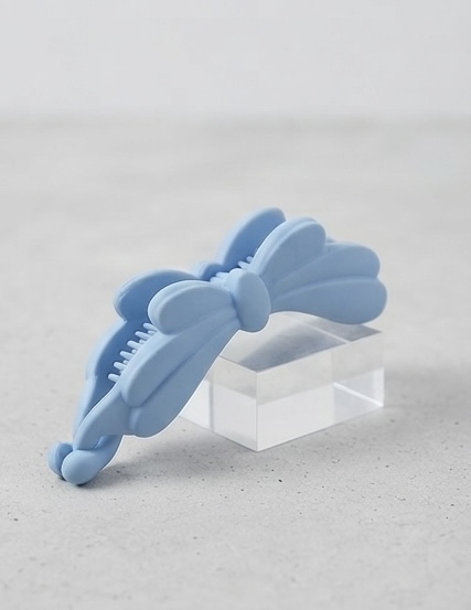 Matte Pastel Blue Bow Banana Clip