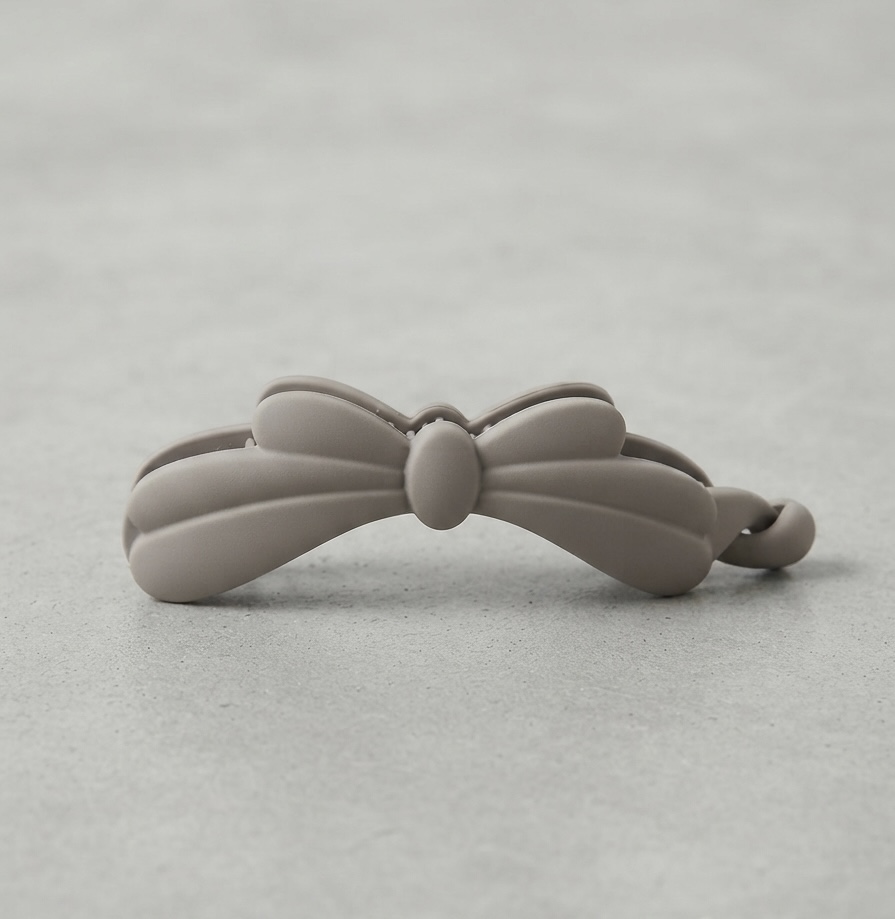 Matte Taupe Bow Banana Clip