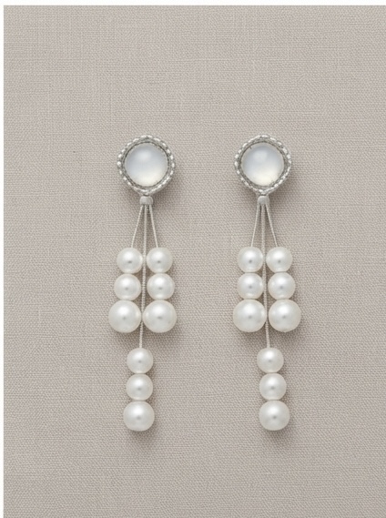 Pearl Cascade Silver Drop Earrings