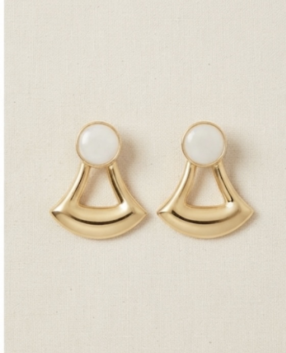 Geometric Trapeze Enamel & Gold Earrings