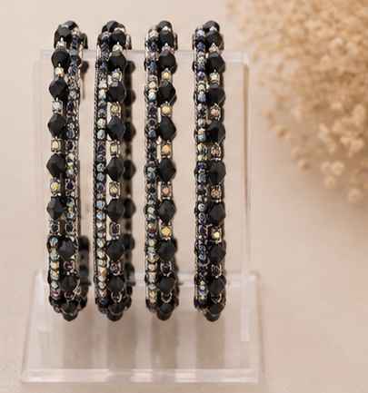 Elegant Multistrand Crystal Bangles