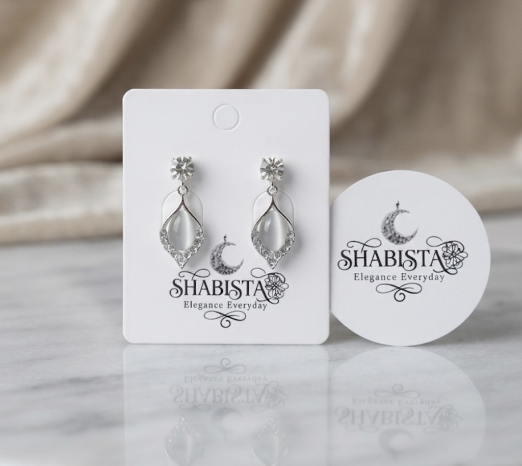 Crystal Silver - Elegant White Teardrop & - Tone Dangle Earrings