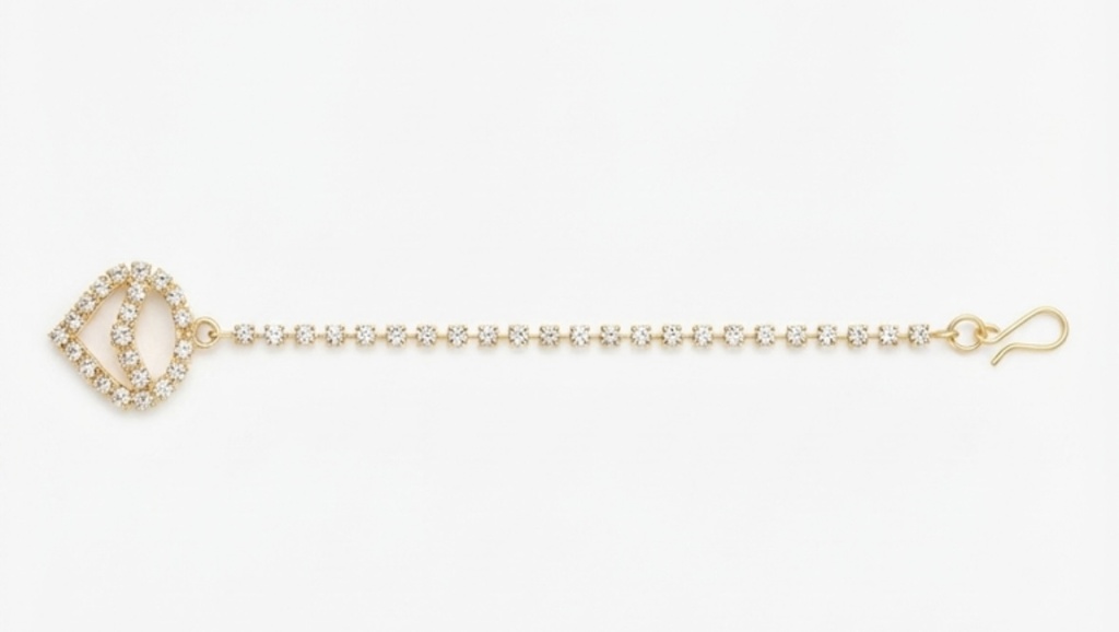 Elegant Gold-Touch Crystal Heart Maang Tikka-Vol-5
