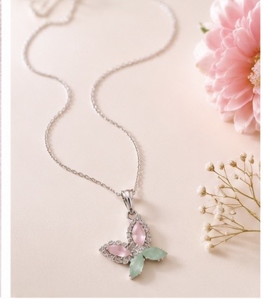 Butterfly Crystal Pendant Necklace-Vol-1