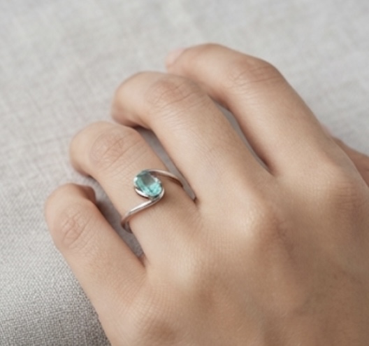 Aquamarine Solitaire-Inspired Ring