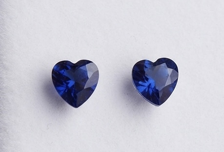 Heart Sapphire Stud Earrings