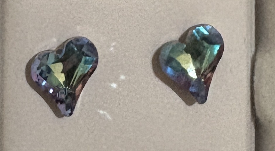Elegant Heart Crystal Stud Earrings