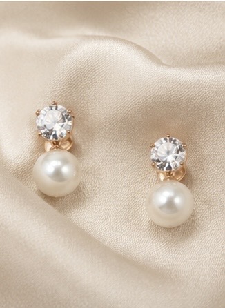 Elegant Round Pearl Drop Earrings