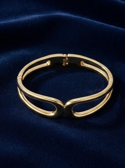 Gold Geometric Statement Bangle-Anti Tarnish Bracelet
