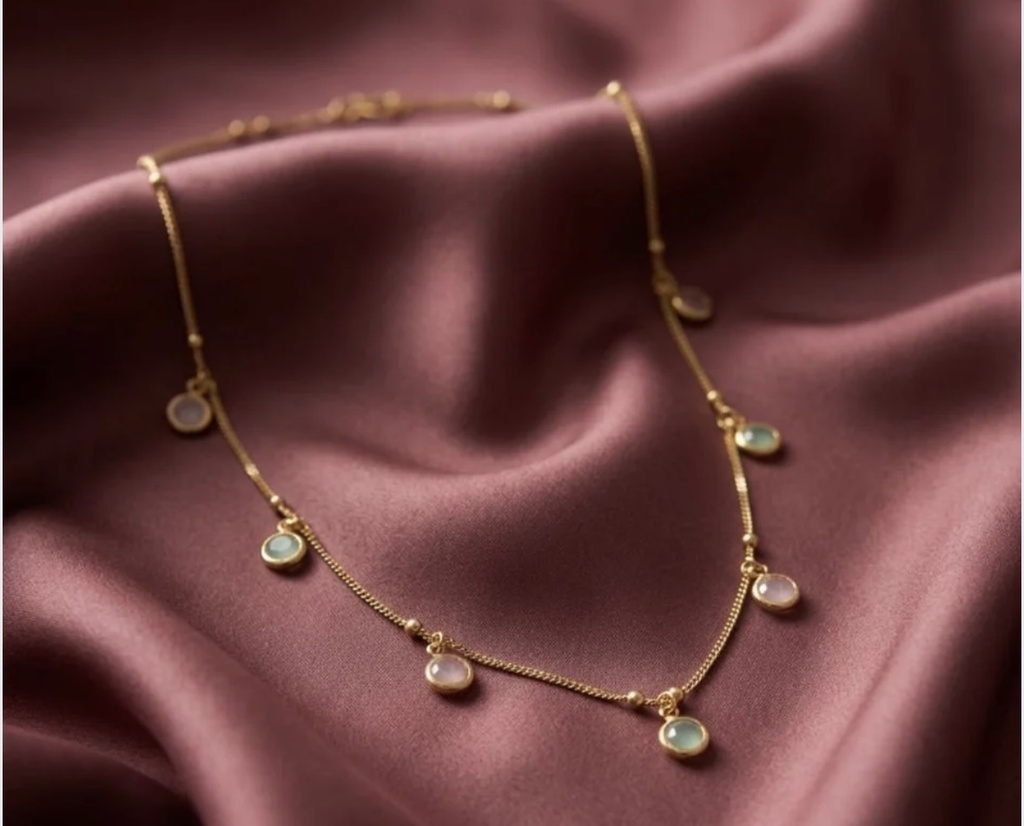 Pastel Drop Golden Necklace
