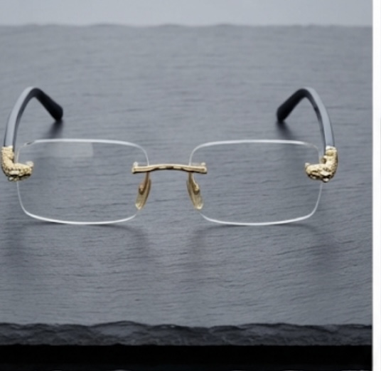 Rimless Gold-Accent Eyeglasses