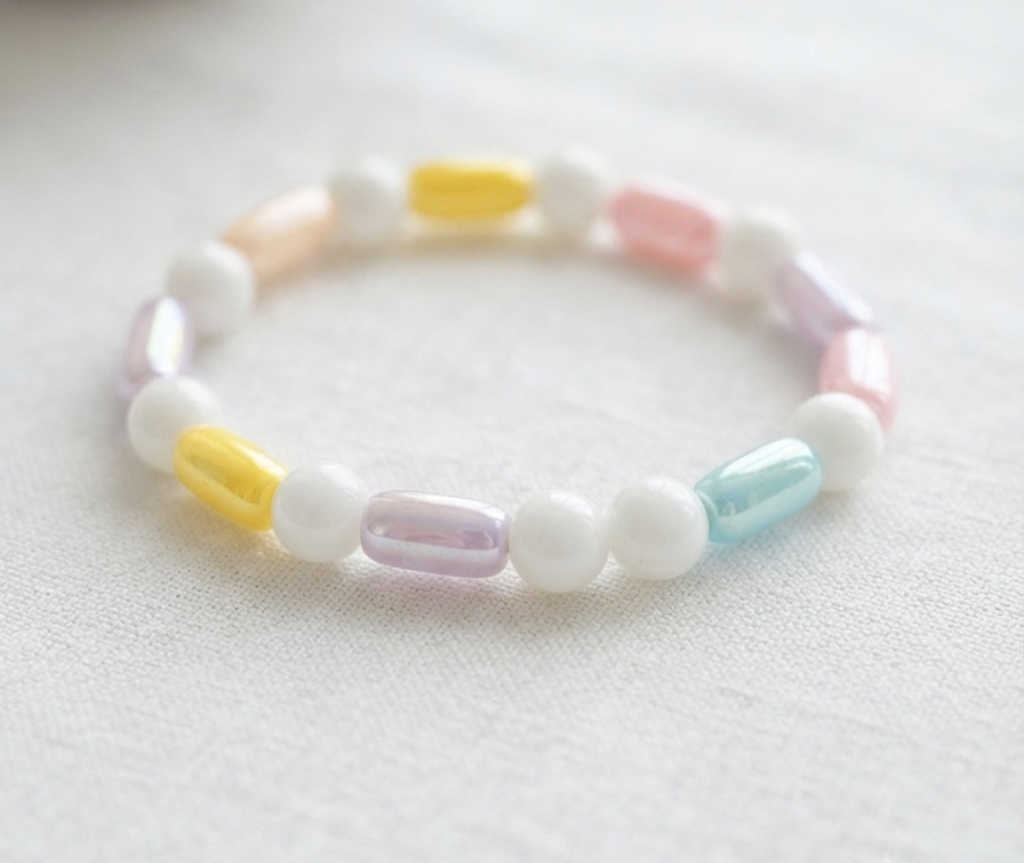 Pastel Candy Bead Stretch Fashion Bracelet
