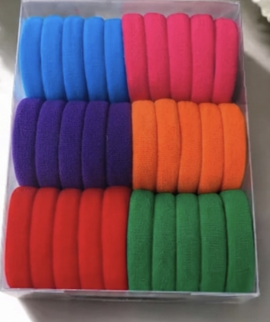 Assorted Colors Thick Cotton Elastic Hair Ties Box Set