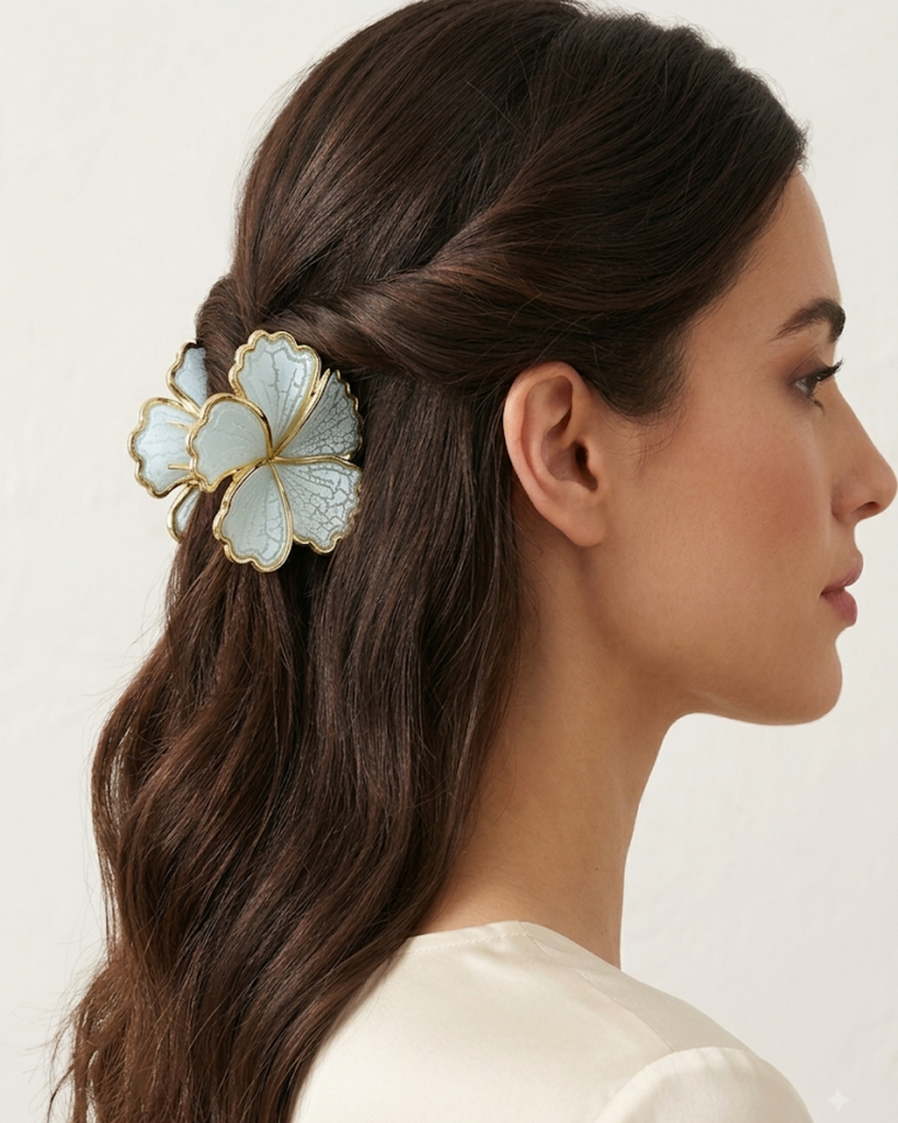 Claws - Floral -Printed-Matte Aqua Blue