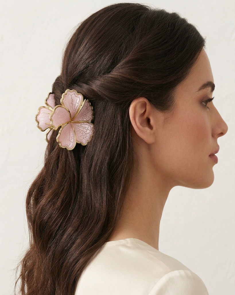 Claws - Floral -Printed-Matte Baby Pink