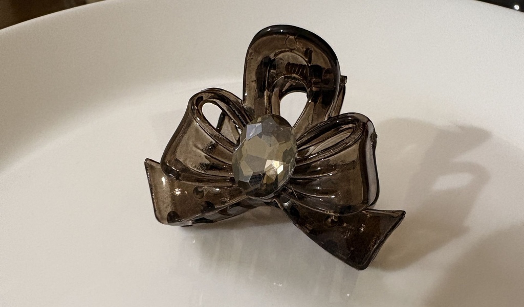 Elegant Translucent Brown Bow Claw Clip