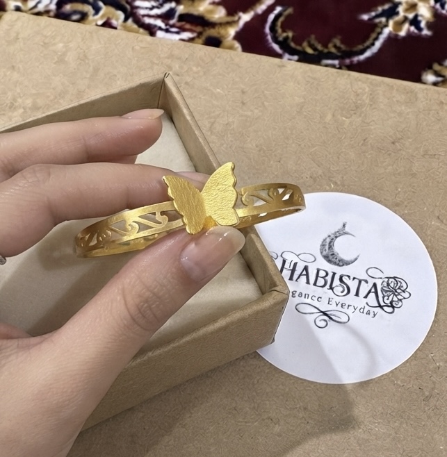 Gold Butterfly Cuff Bracelet- ANTI TARNISH (STAINLESS STEEL)