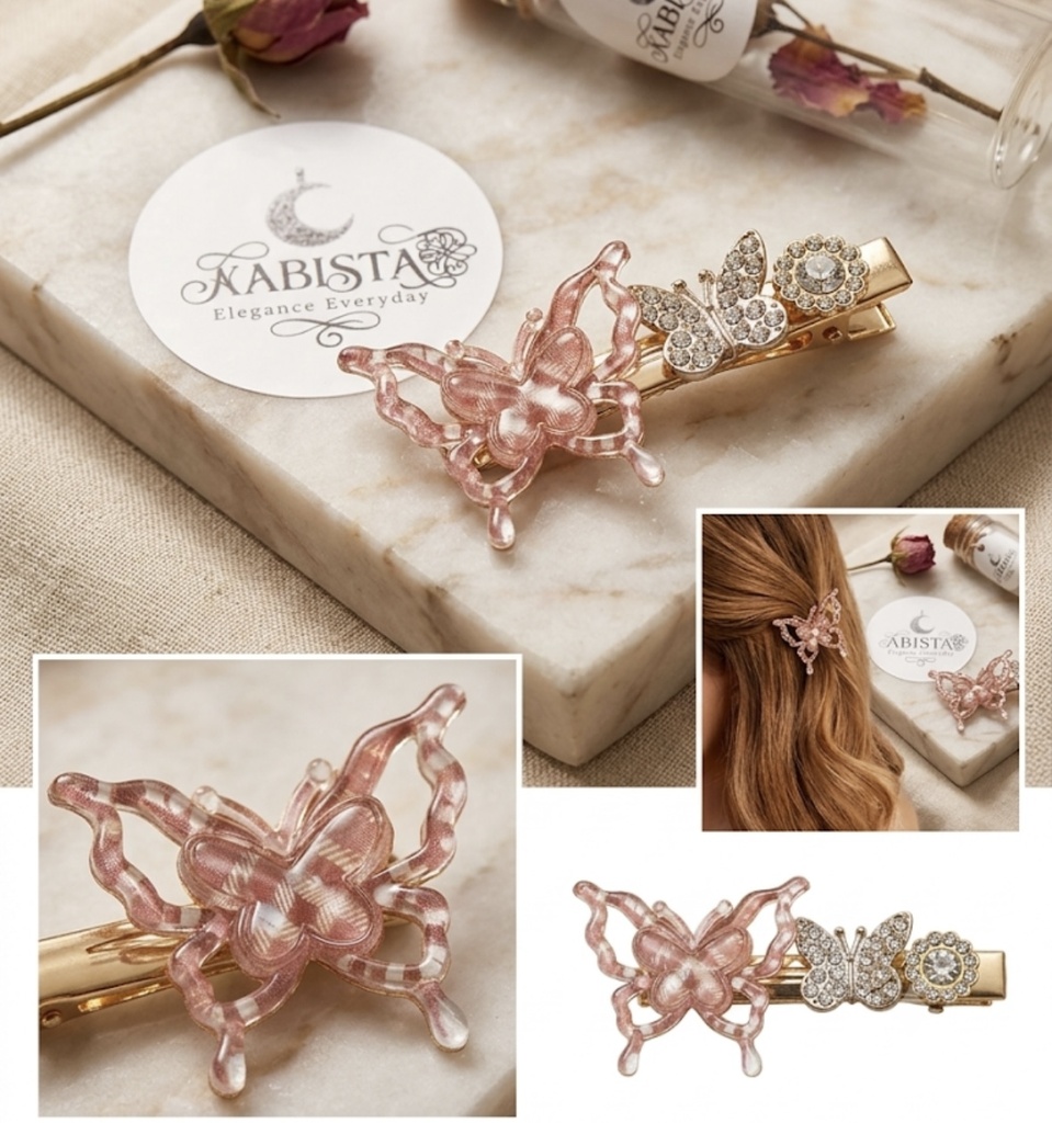 Butterfly Hair Clip - Pink