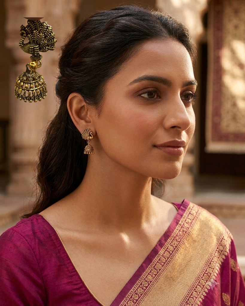 Medium- Royal Jhumka - Peacock (GT OFFER)