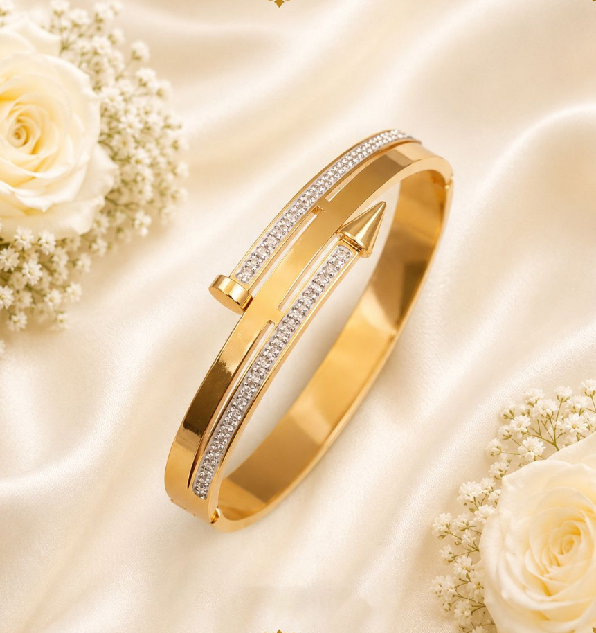 22k Gold-Plated Stainless Steel Kada Bracelet