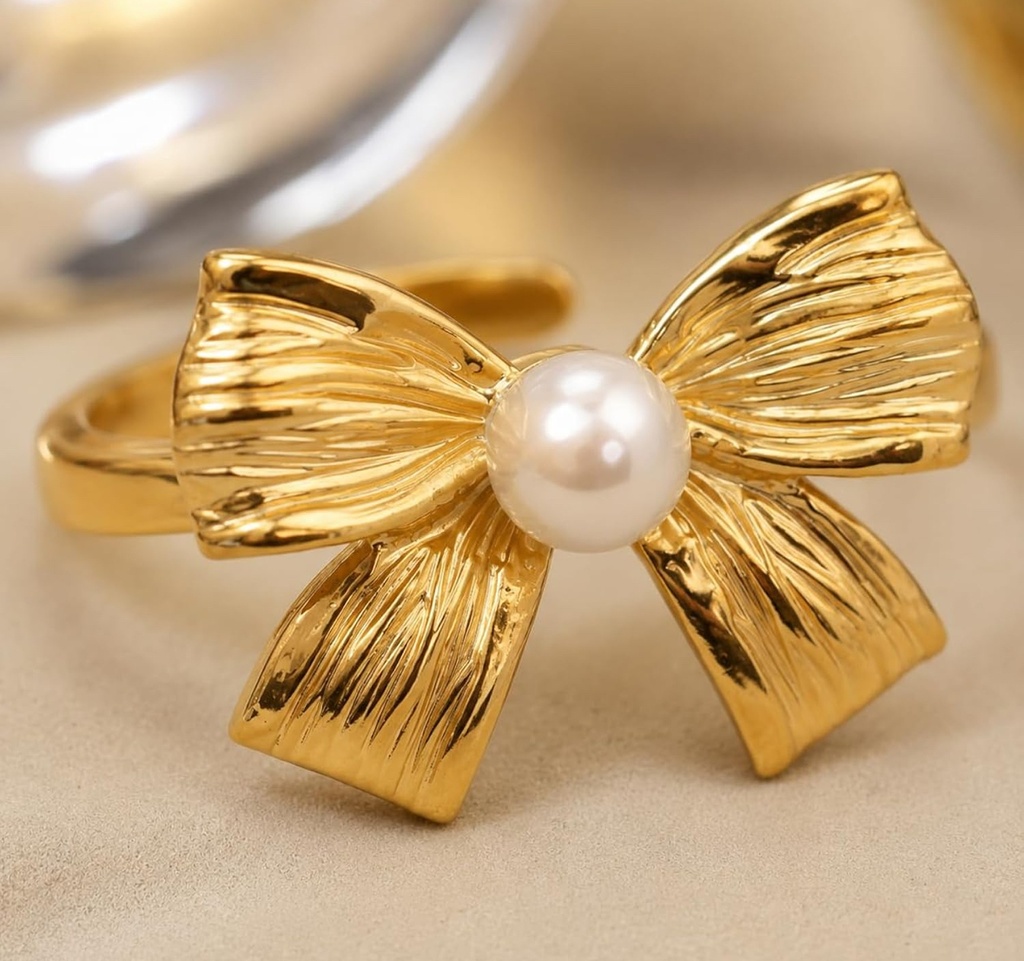 22K Gold-Plated Bow Ring(Size 7)